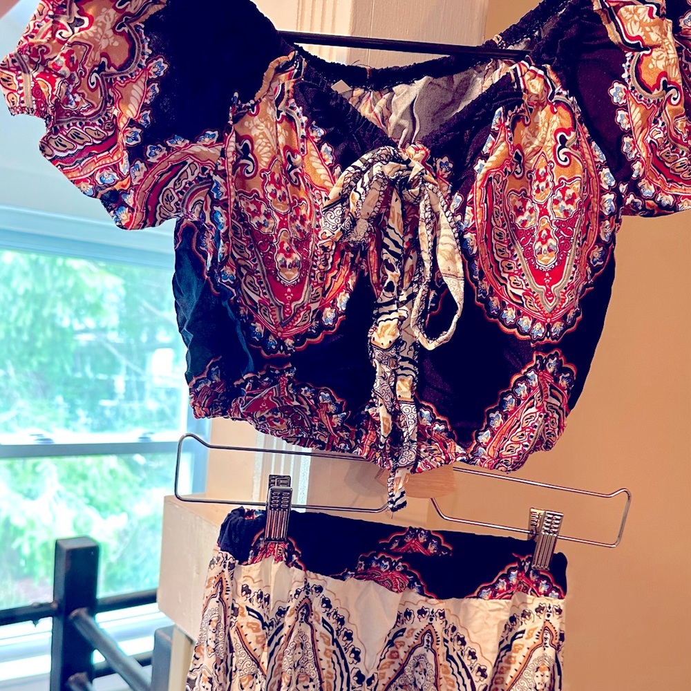 Crop top and skirt set